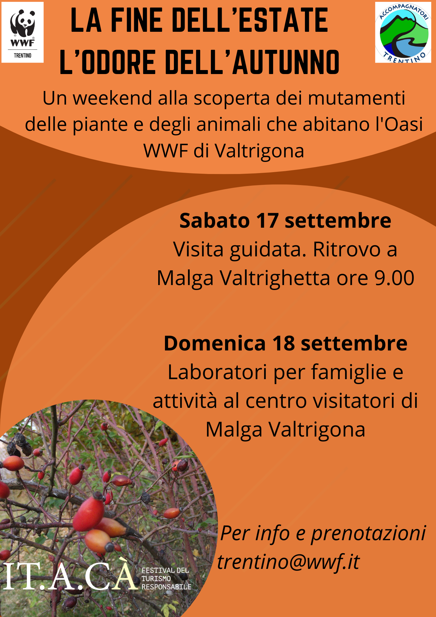 Locandina: La fine dell'estate, l'odore dell'autunno: visita guidata all'Oasi di Valtrigona (IT.A.CÀ)
