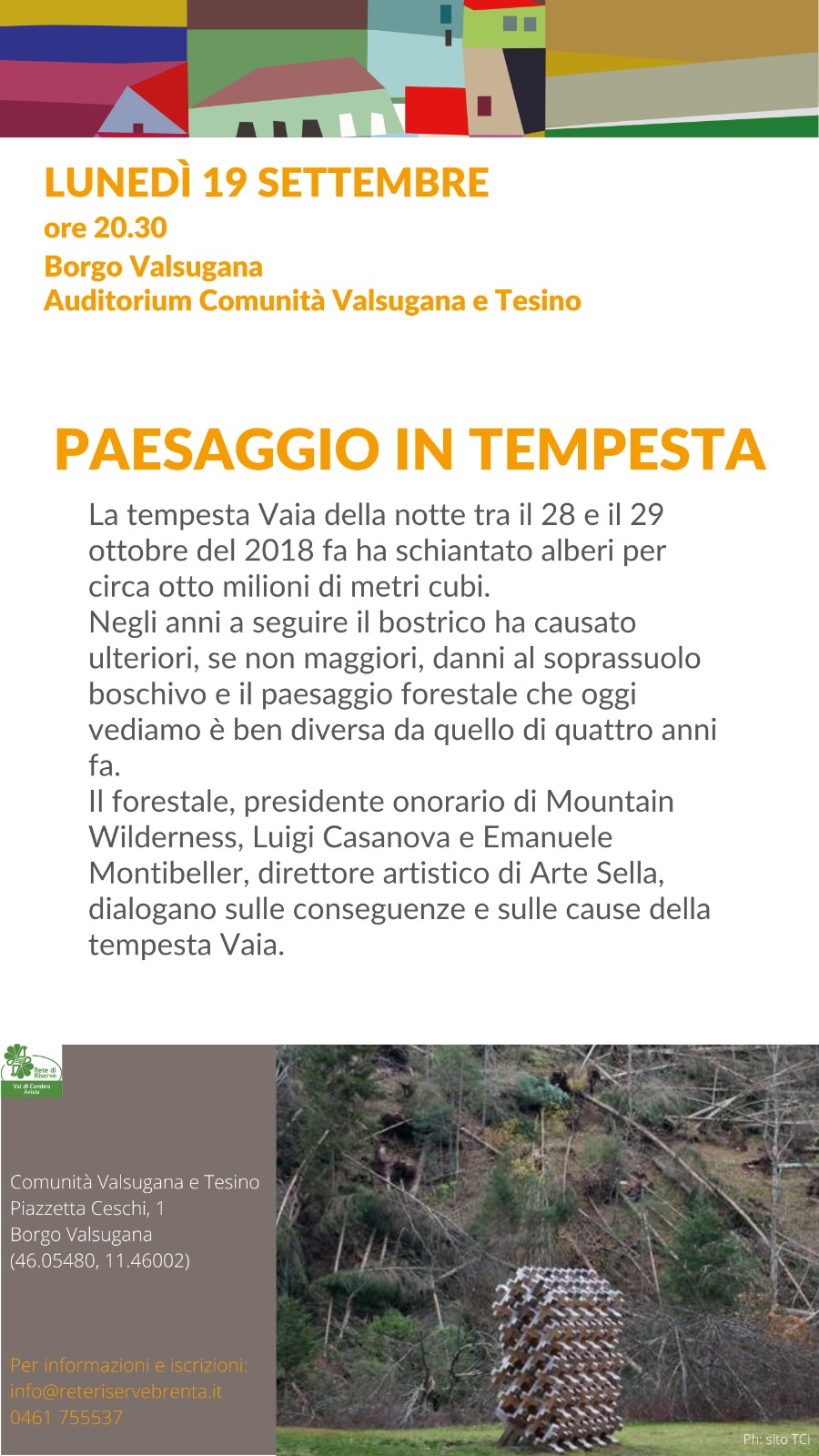 Locandina: Paesaggio in tempesta: dialogo sulla tempesta Vaia (IT.A.CÀ)