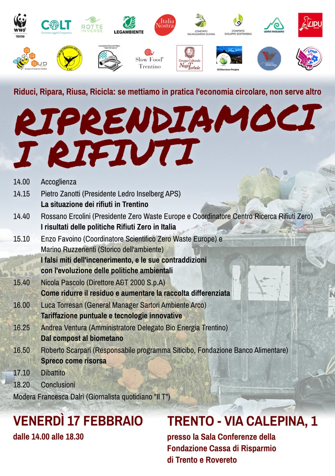 Locandina: Convegno "Riprendiamoci i rifiuti"