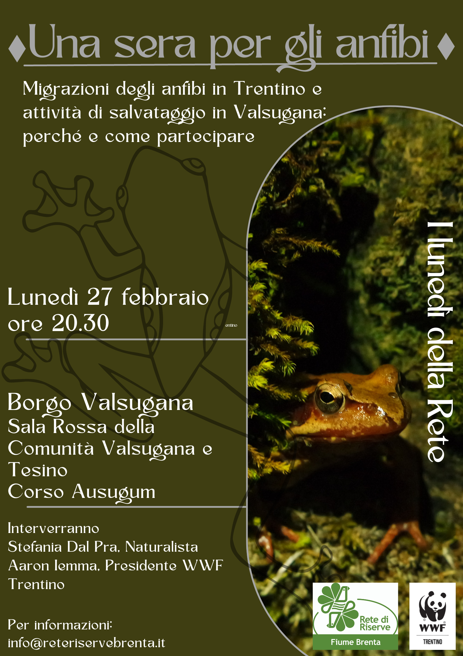 Locandina: Una sera per gli anfibi a Borgo Valsugana