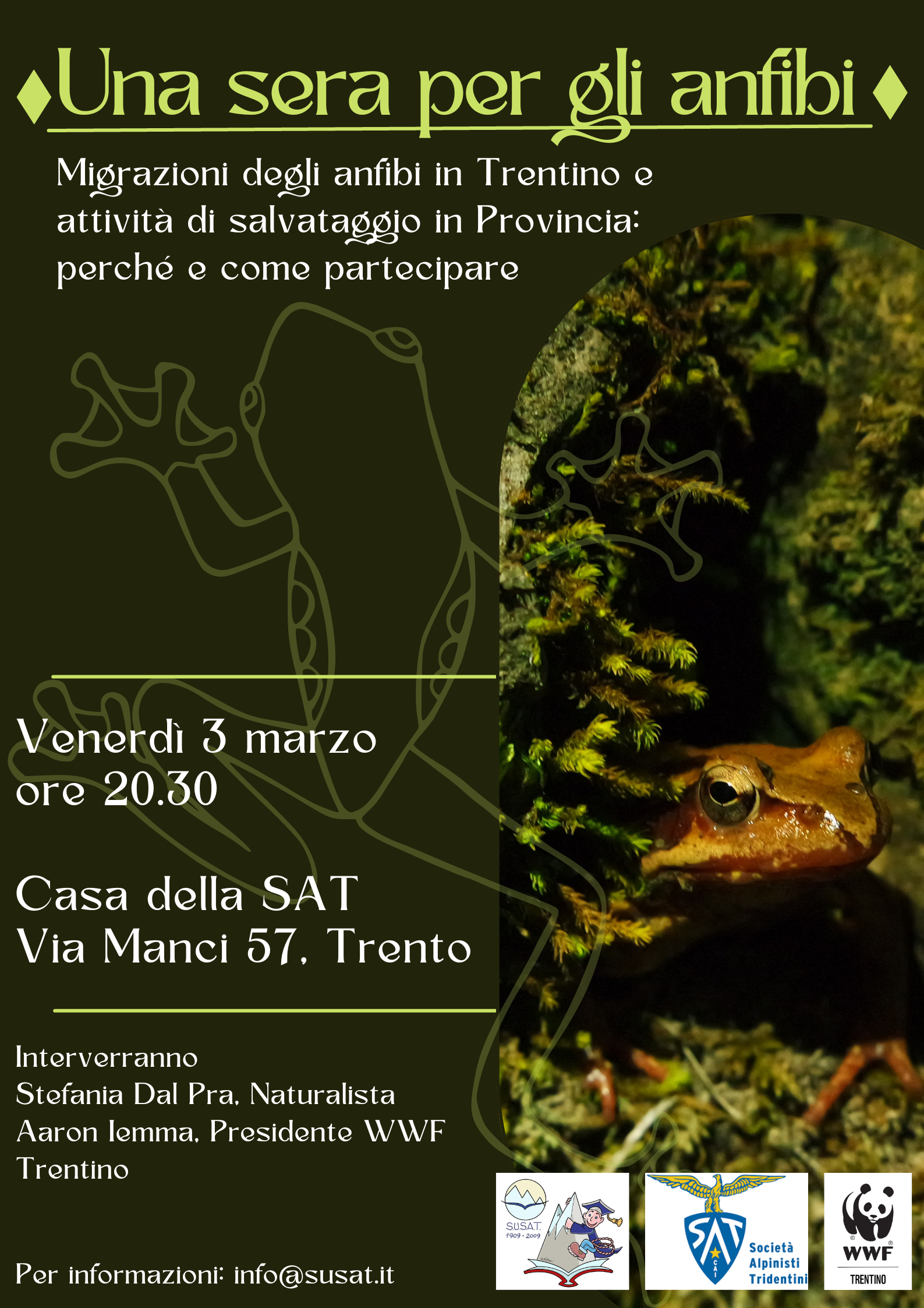 Locandina: Una sera per gli anfibi a Trento