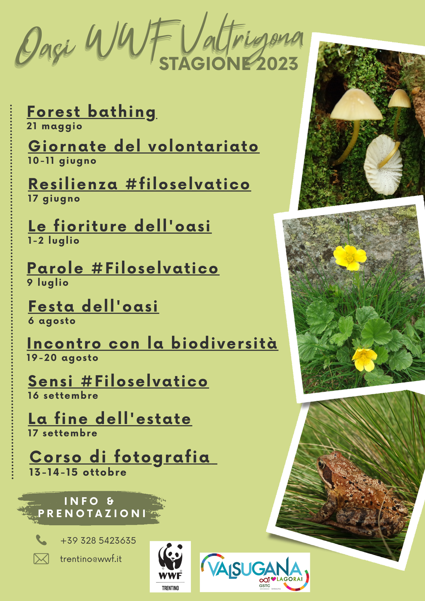 Locandina: Giornate del volontariato all'Oasi WWF di Valtrigona
