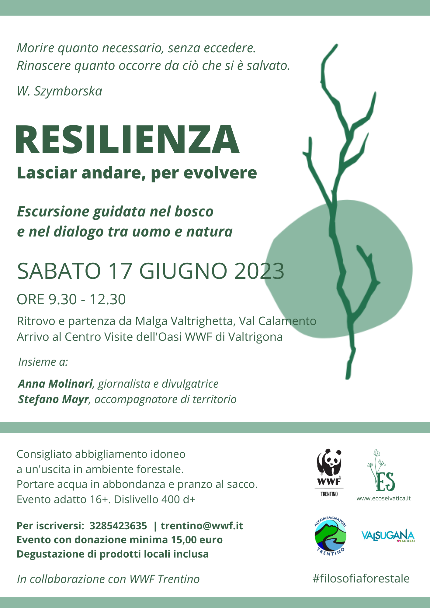 Locandina: Ecofilosofia forestale a Valtrigona: Resilienza