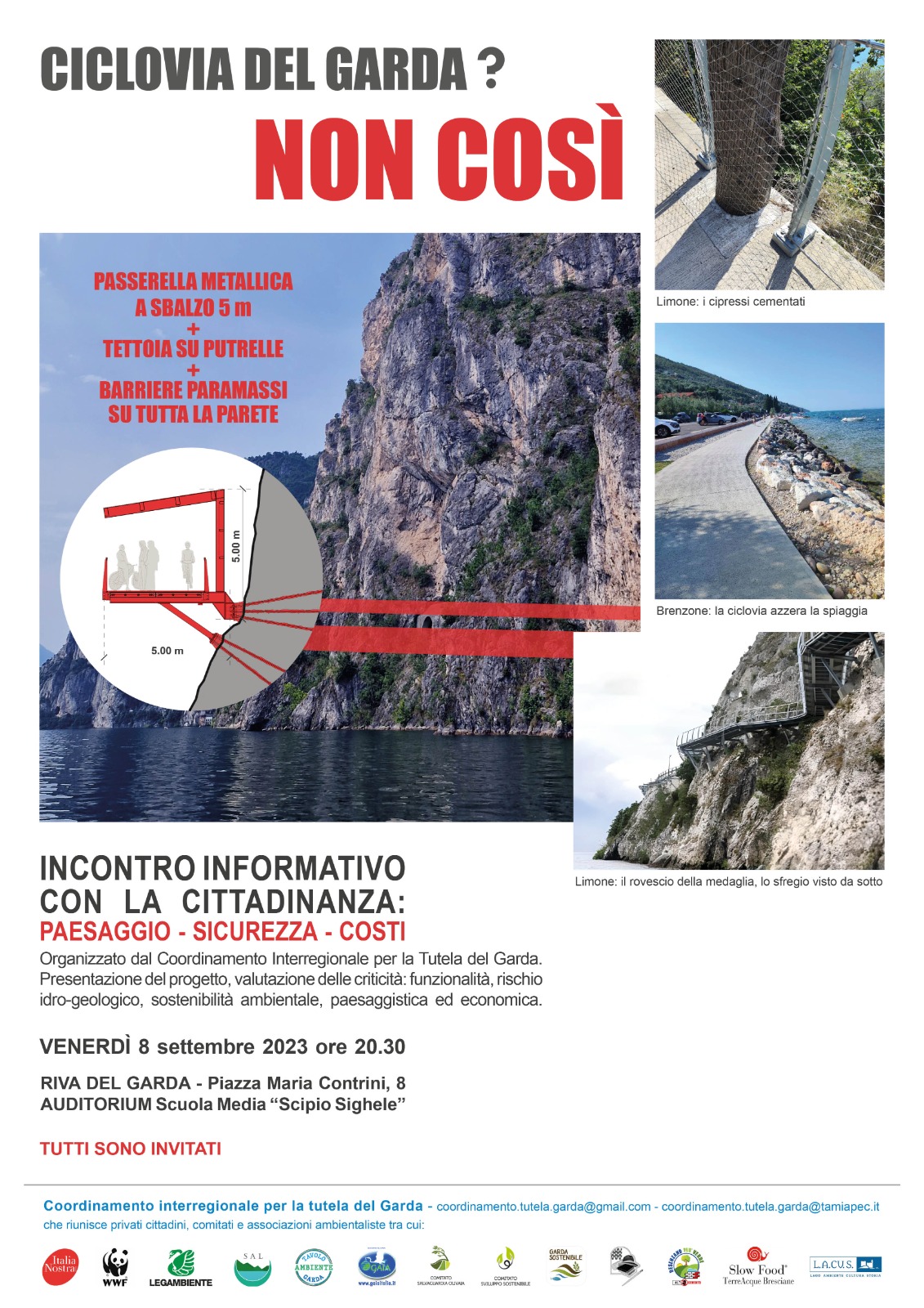Locandina: Ciclovia del Garda? Non così! Incontro informativo con la cittadinanza