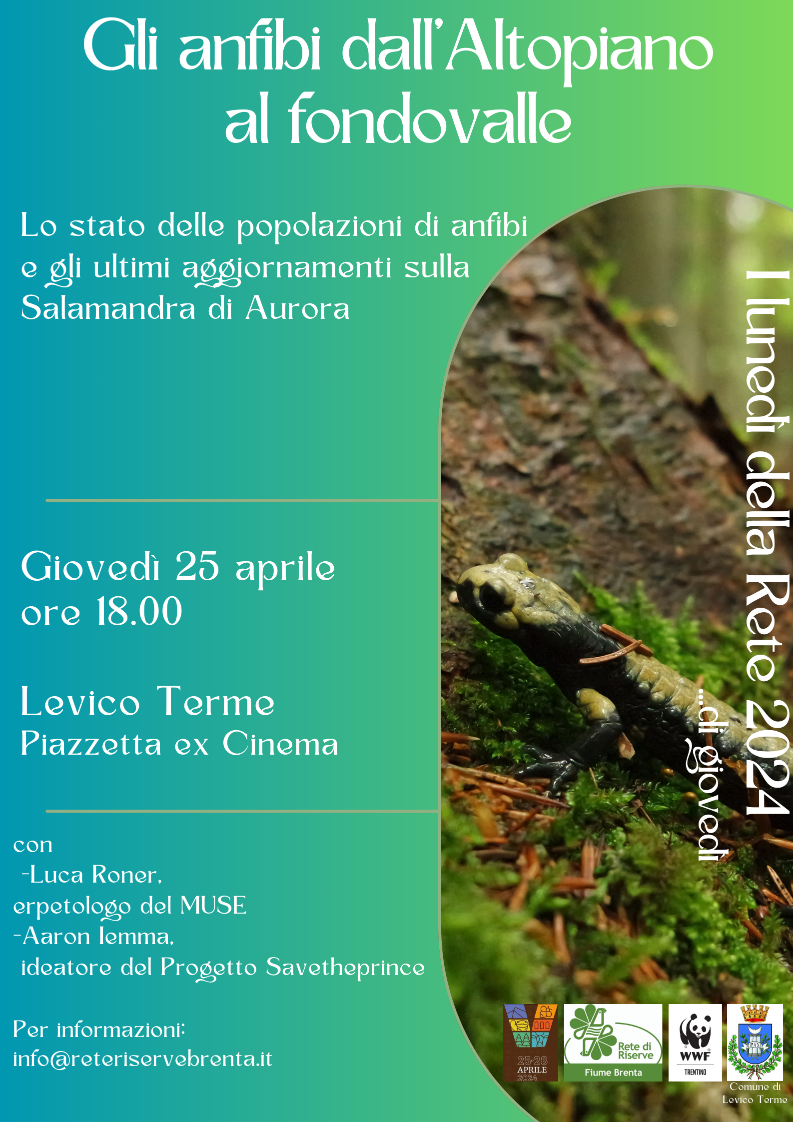 Locandina: Gli anfibi dall'altopiano al fondovalle: puntata speciale de I lunedì della Rete