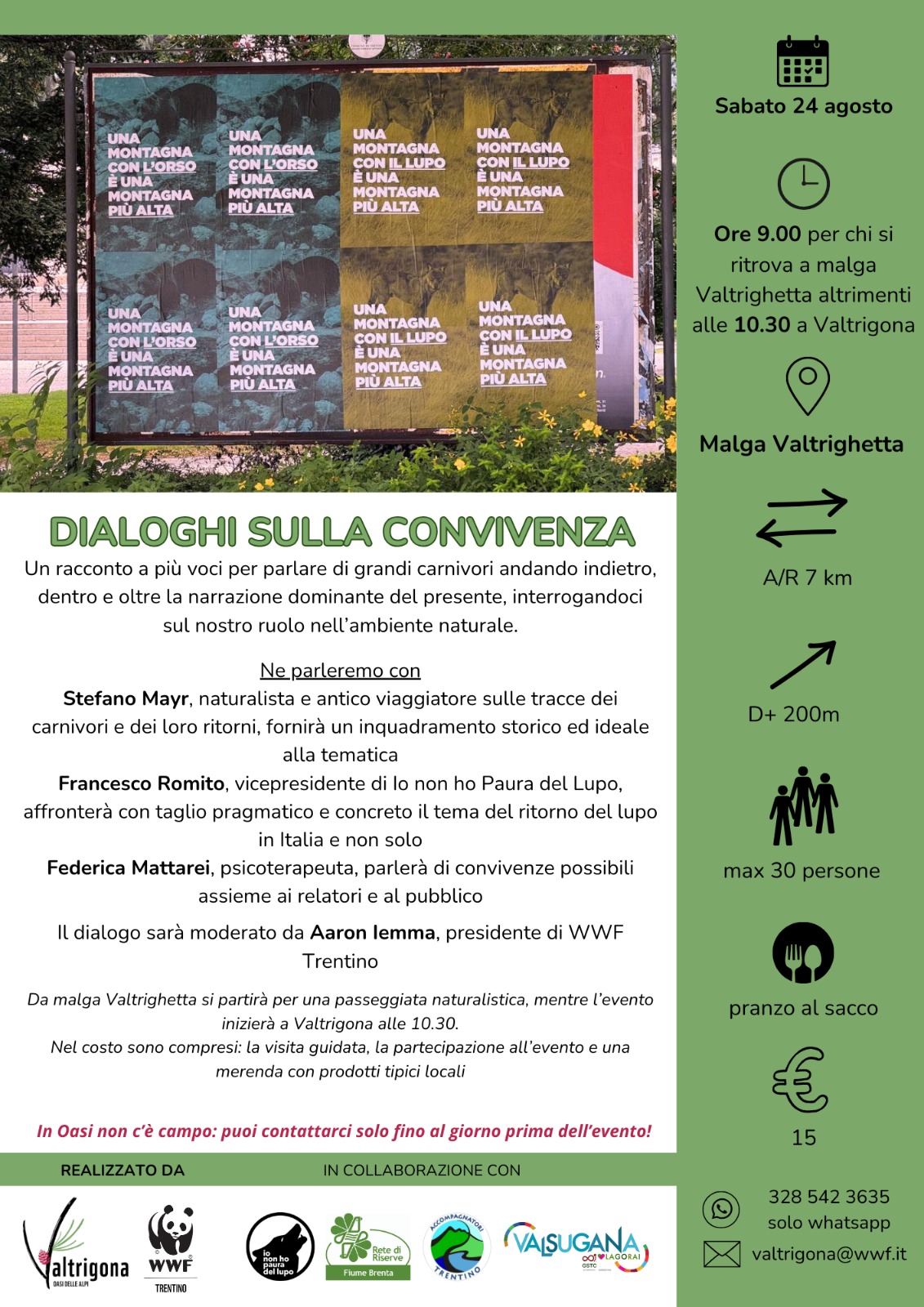 Locandina: Dialoghi sulla convivenza: grandi carnivori a Valtrigona