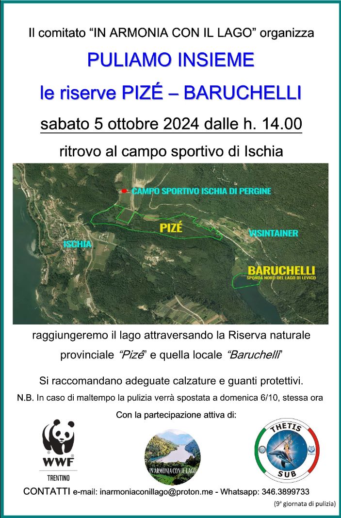 Locandina: Puliamo insieme le riserve Pizè e Baruchelli