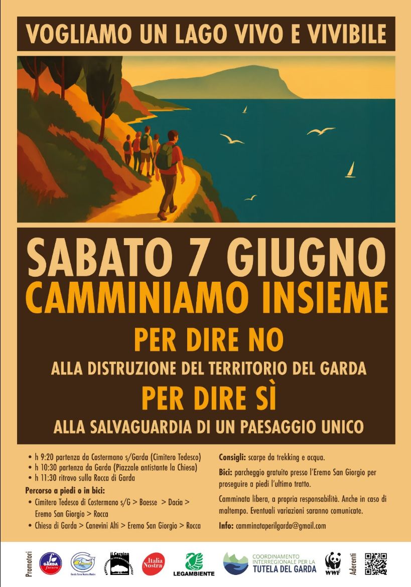 Locandina: Camminata per il Garda: vogliamo un lago vivo e vivibile!