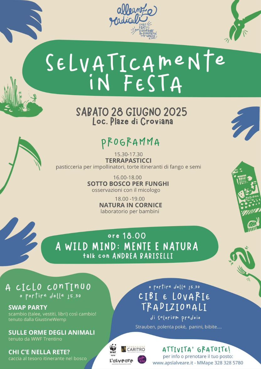 Locandina: Selvaticamente in festa: laboratorio "Sulle orme degli animali" a Croviana