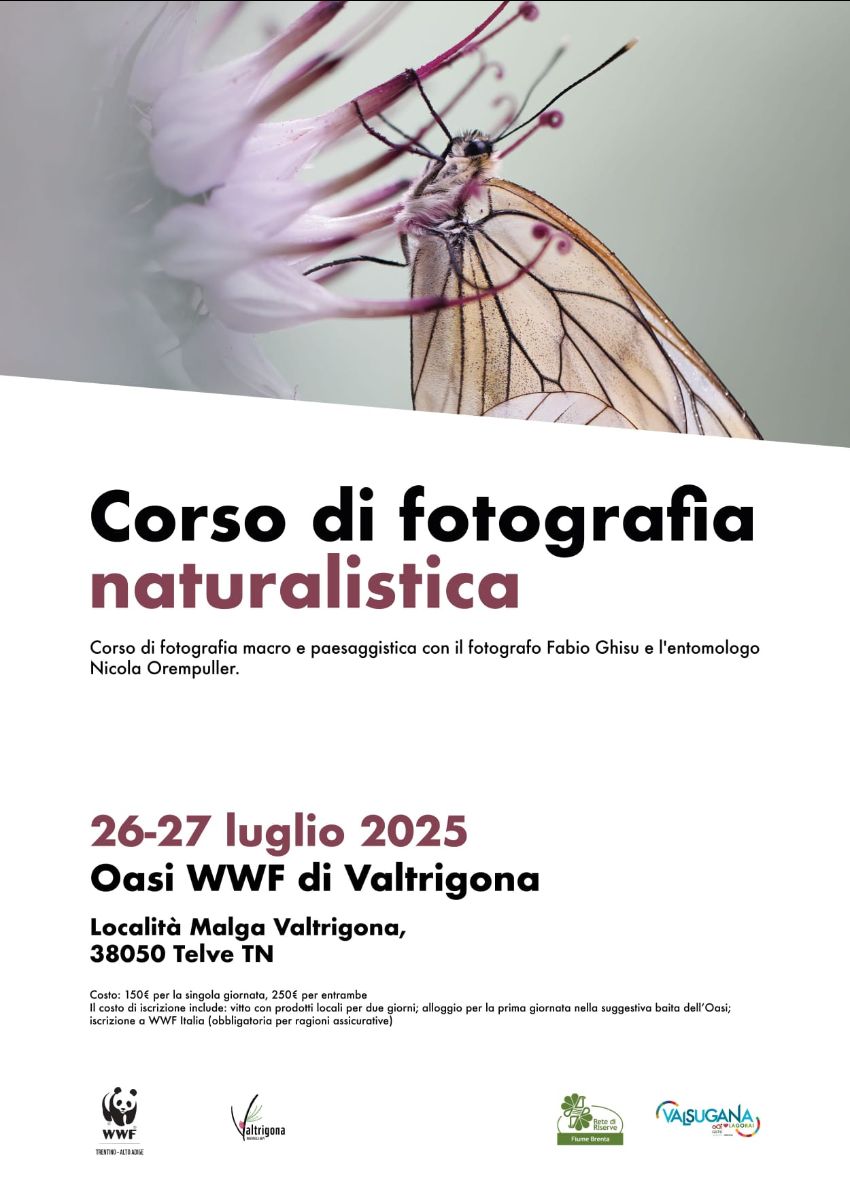 Locandina: Workshop di fotografia macro e paesaggistica all'Oasi di Valtrigona