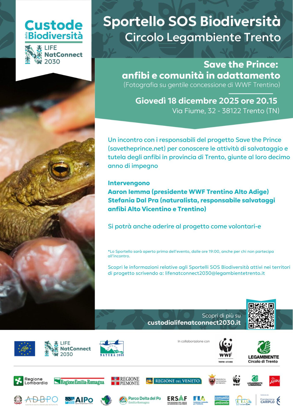 Locandina: Save the Prince, comunità in adattamento: serata allo Sportello Biodiversità di Legambiente